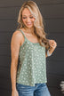 Just A Crush Floral Tank Top- Sage