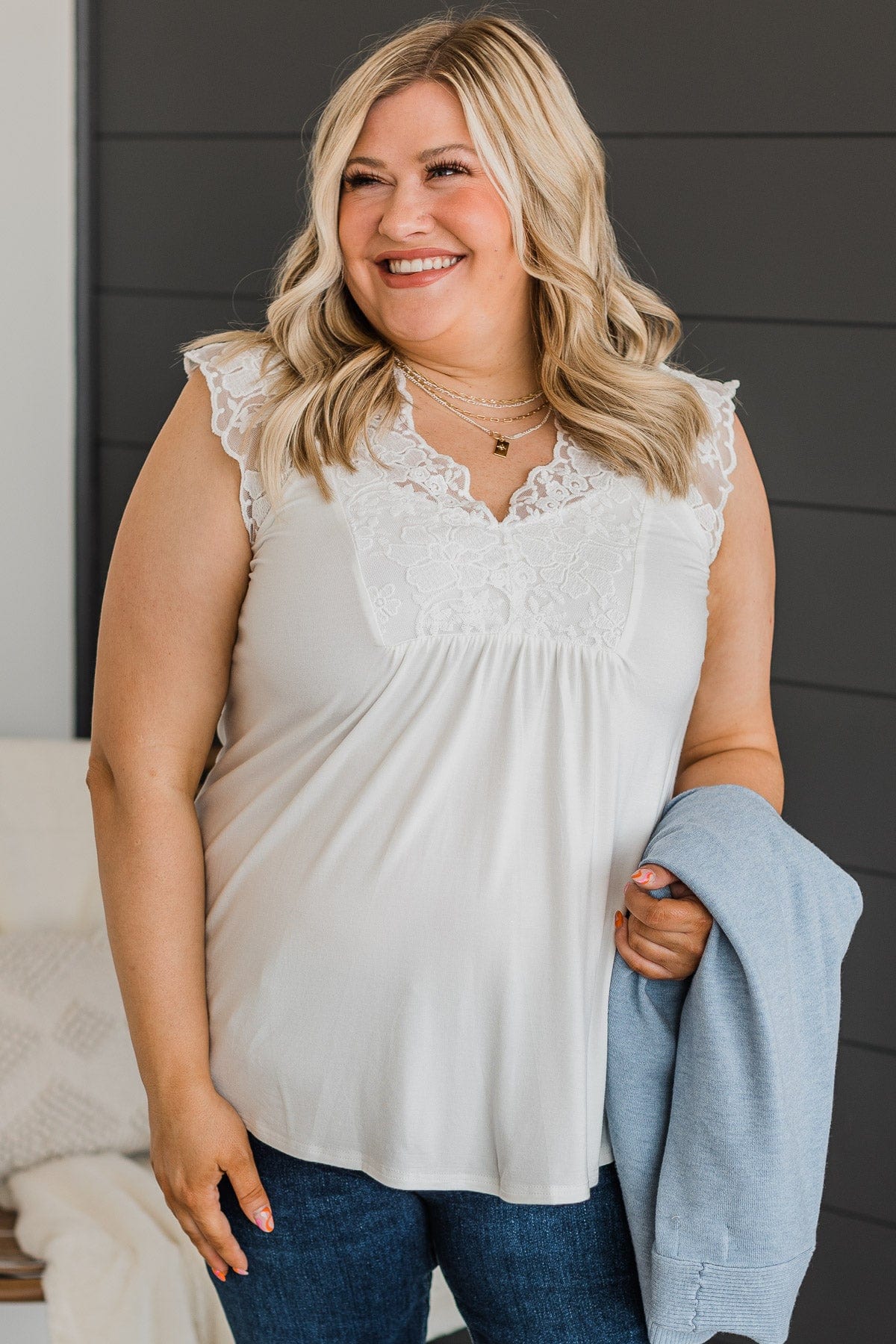 Must Be Fate Lace Top- Off-White