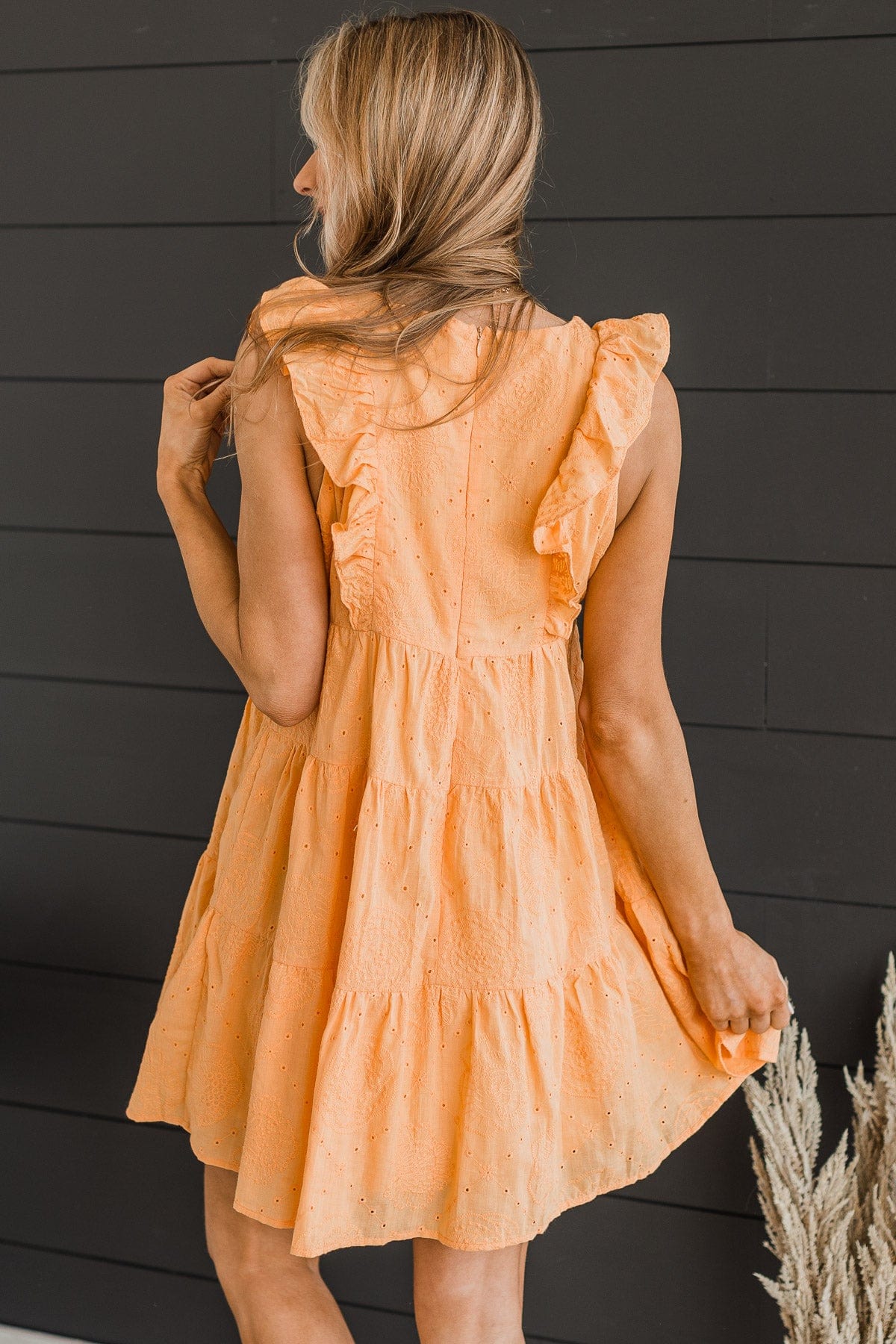 Greatest Feeling Tiered Dress- Sherbet