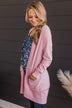 Lovely New Day Open Front Knit Cardigan- Light Pink