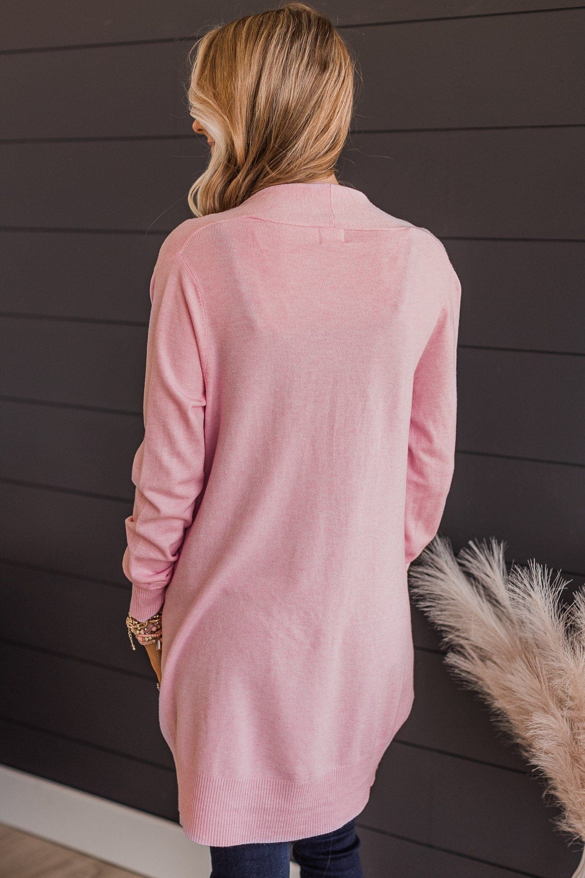 Light pink open cardigan on sale
