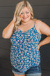 Ready For A Change Floral Tank Top- Dark Blue & Pink