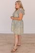 Bring On The Blooms Floral Dress- Sage