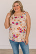 Make It Look Easy Floral Tank Top- Sand