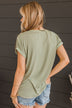 Happy Mindset Ribbed Knit Top- Sage