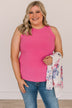Holding On To Love Knit Tank Top- Pink