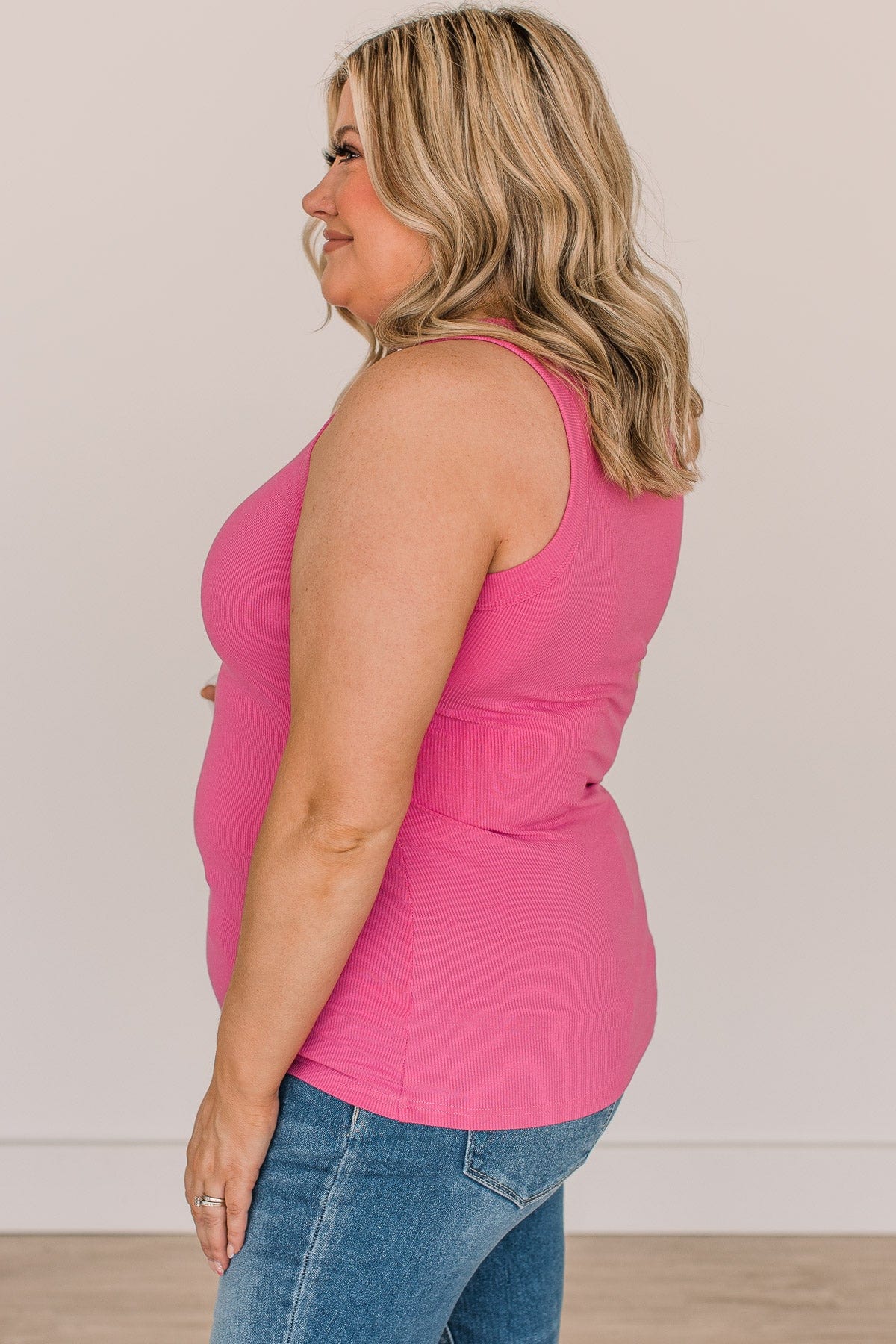 Holding On To Love Knit Tank Top- Pink