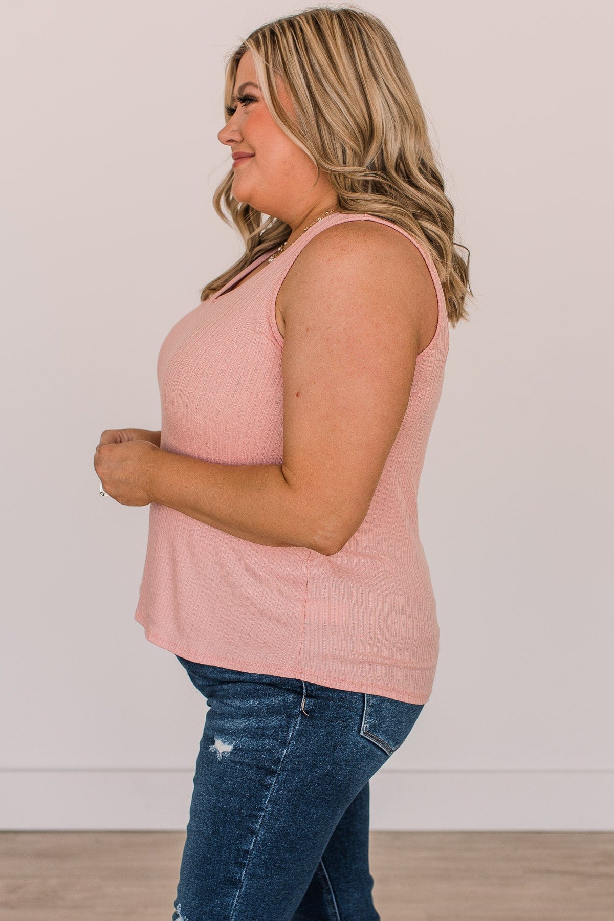 Came To Win V-Neck Tank- Blush