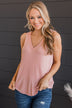 Came To Win V-Neck Tank- Blush