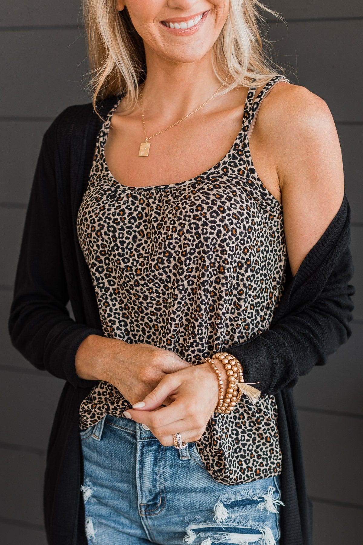 Just A Crush Tank Top- Leopard Print