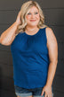 More Than They See Ribbed Knit Tank Top- Royal Blue
