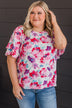 Love You Most Floral Blouse- Ivory, Fuchsia, & Purple