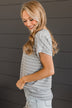 Playing Favorites Striped Top- Heather Grey & Ivory