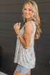 Wish Me Luck Floral Tank Top- Grey