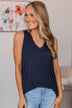 Doesn't Have To Be Goodbye Pocket Tank- Navy