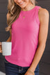 Holding On To Love Knit Tank Top- Pink