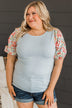 Simple Bliss Puff Sleeve Top- Blue