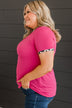 Keep You Close Knit Top- Hot Pink & Leopard