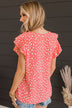Timeless Moments Ruffle Blouse- Bright Coral