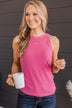Holding On To Love Knit Tank Top- Pink