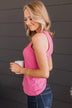 Holding On To Love Knit Tank Top- Pink