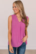 Call Me Yours Ribbed Knit Tank Top- Orchid