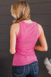 Holding On To Love Knit Tank Top- Pink