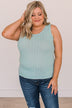 Make Your Point Knit Tank Top- Light Blue
