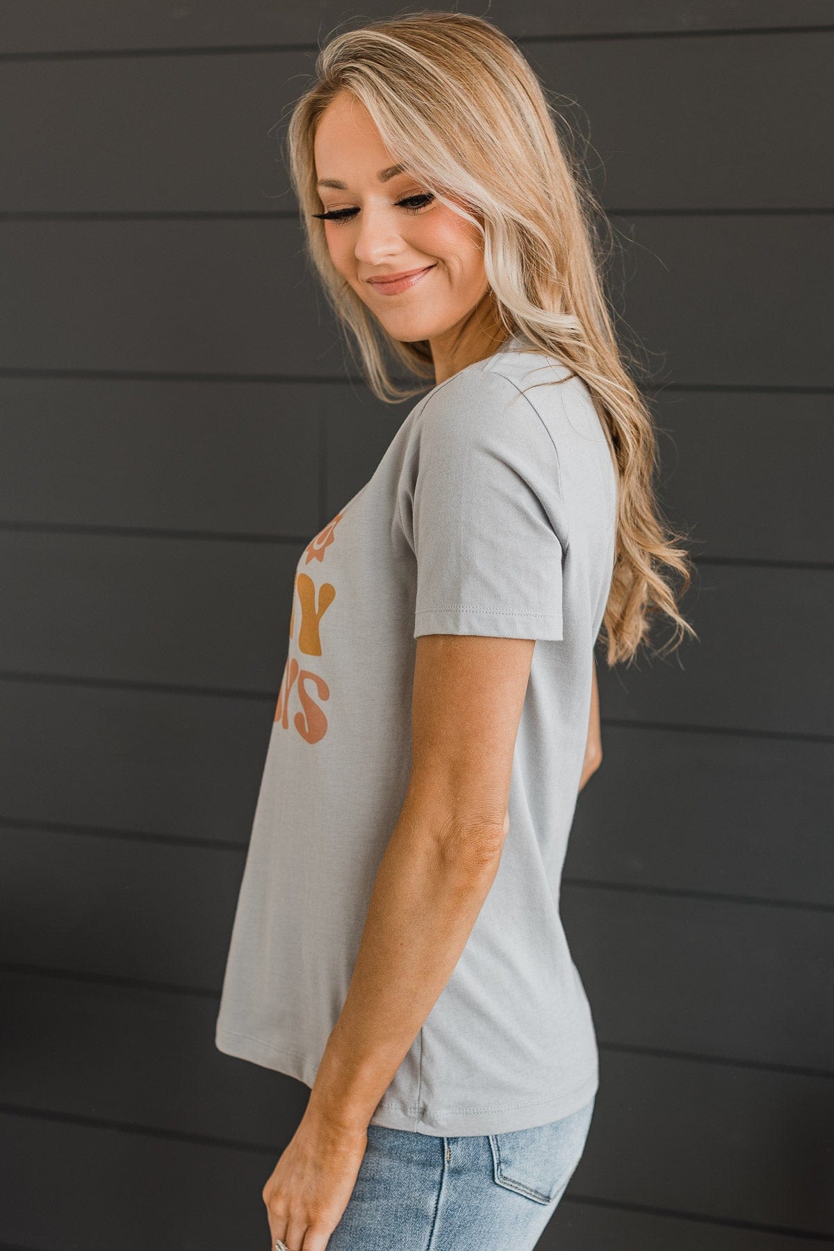 "Oh Sunny Days" Graphic Tee- Grey