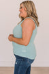 Make Your Point Knit Tank Top- Light Blue