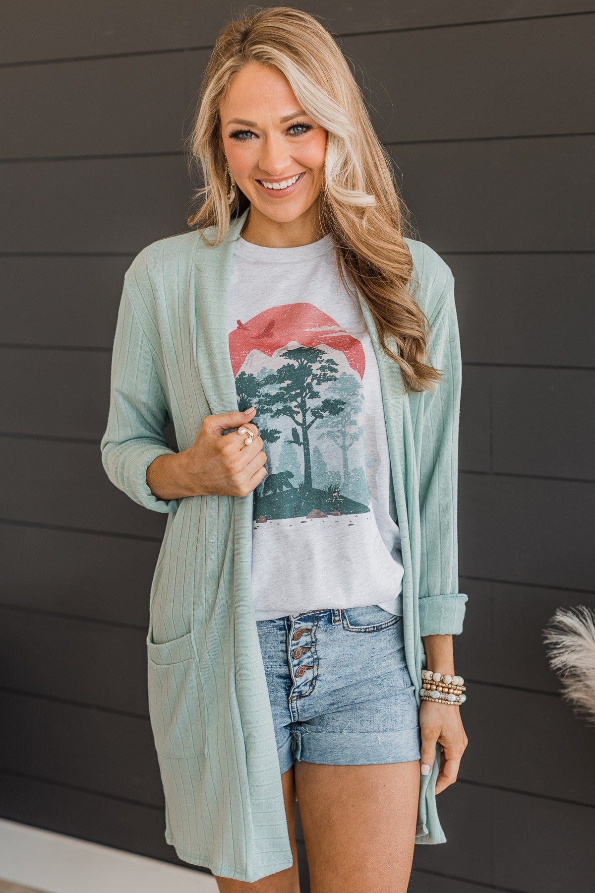Adventure Ahead Graphic Tee- Heather Grey
