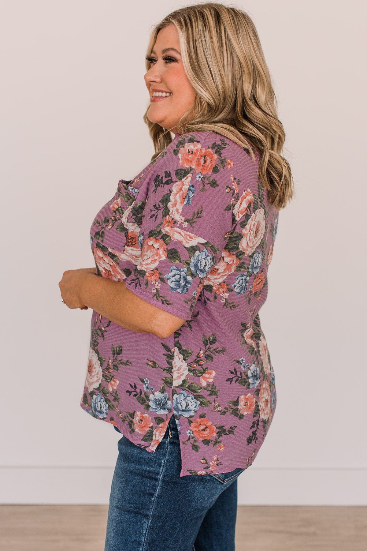 When Magic Happens Floral Top- Purple