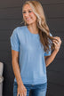 More To Come Knit Top- Periwinkle