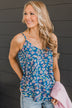 Ready For A Change Floral Tank Top- Dark Blue & Pink