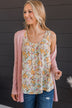 Found My Way Floral Tank Top- Light Blue