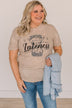"Suffers From Habitual Lateness" Graphic Tee- Light Taupe