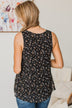 Above All Else Floral Tank Top- Black