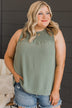 In A Daydream Smocked Tank Top- Sage