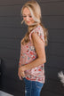 Make An Impact Floral Top- Blush