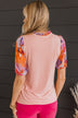 Sweet Connection Floral Top- Purple & Orange