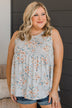 Wish Me Luck Floral Tank Top- Grey