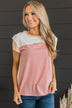 Meet Me Halfway Knit Top- Ivory & Pink