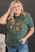"Grow Positive Thoughts" Graphic Tee- Forest Green