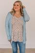 Found Myself Open Front Knit Cardigan- Light Blue