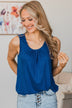 More Than They See Ribbed Knit Tank Top- Royal Blue