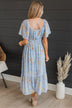 Dance It Out Floral Midi Dress- Light Blue