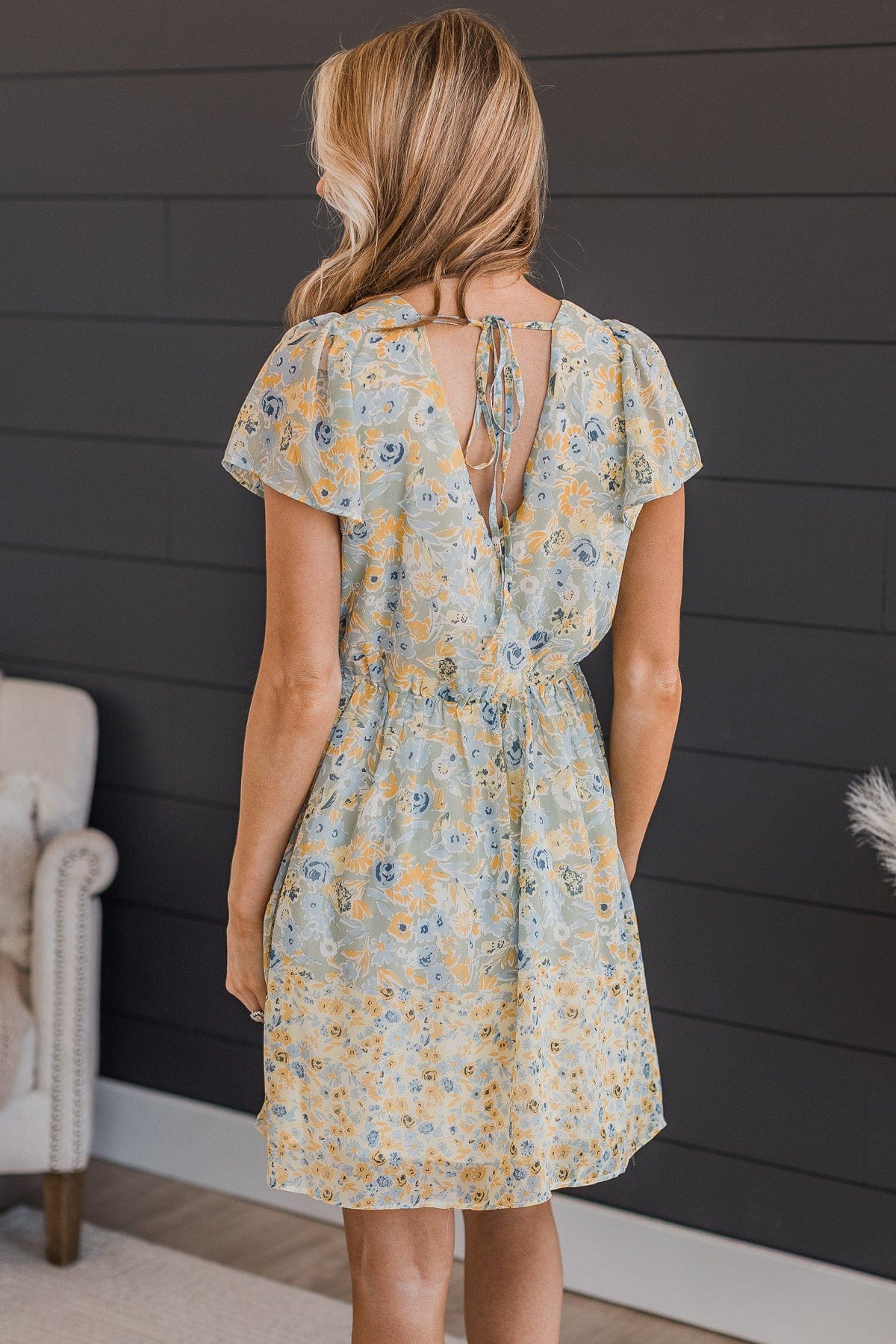 Bring On The Blooms Floral Dress- Sage