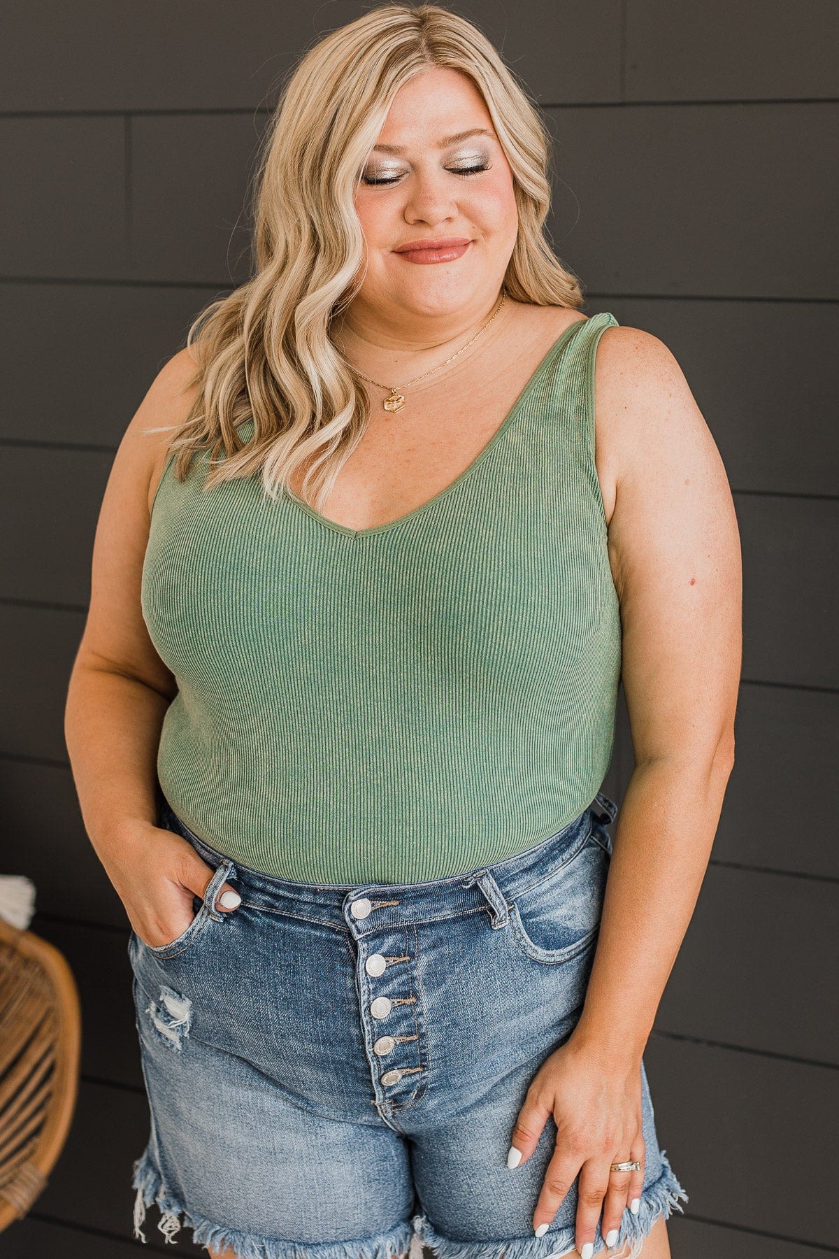 Leave Them Stunned Knit Bodysuit- Olive