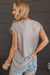 Matters Of The Heart Knit Top- Grey