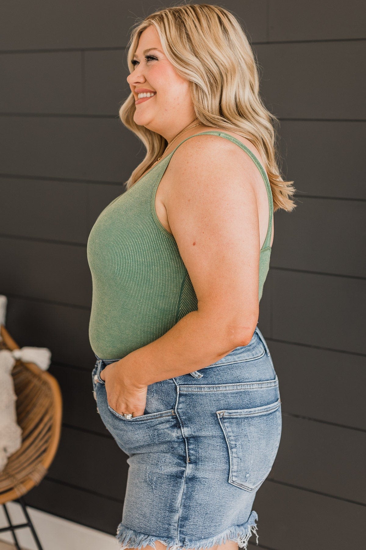 Leave Them Stunned Knit Bodysuit- Olive